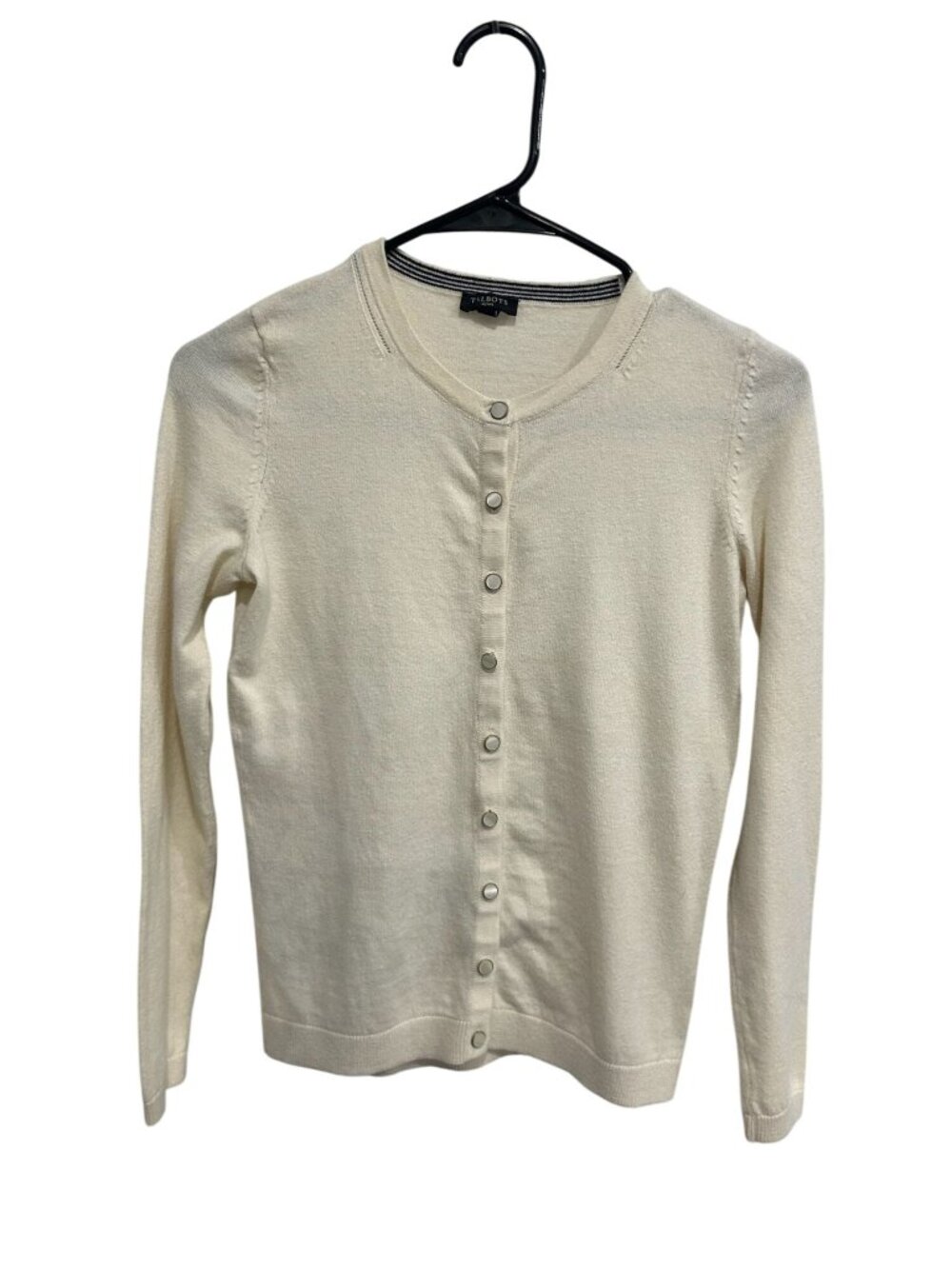 Talbots Petite Ivory Button Front Cardigan Sweater Cozycore Neutral Aesthetic